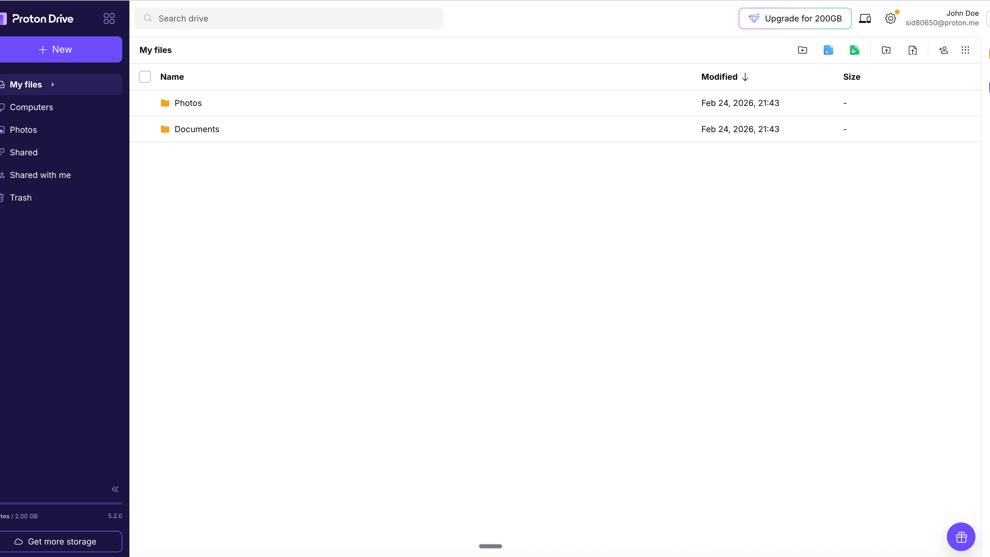 Proton Drive cloud storage interface