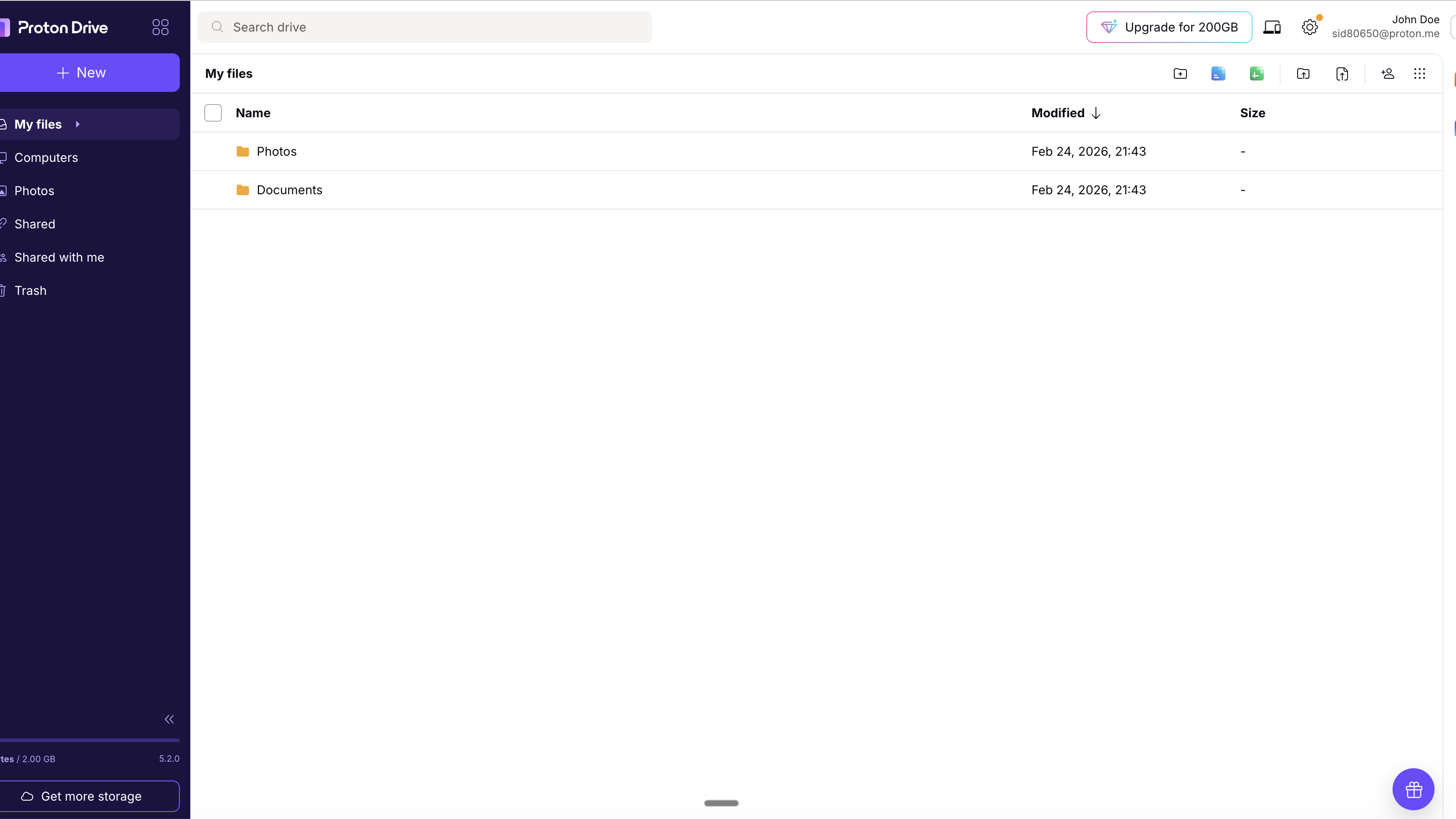 Proton Drive cloud storage interface