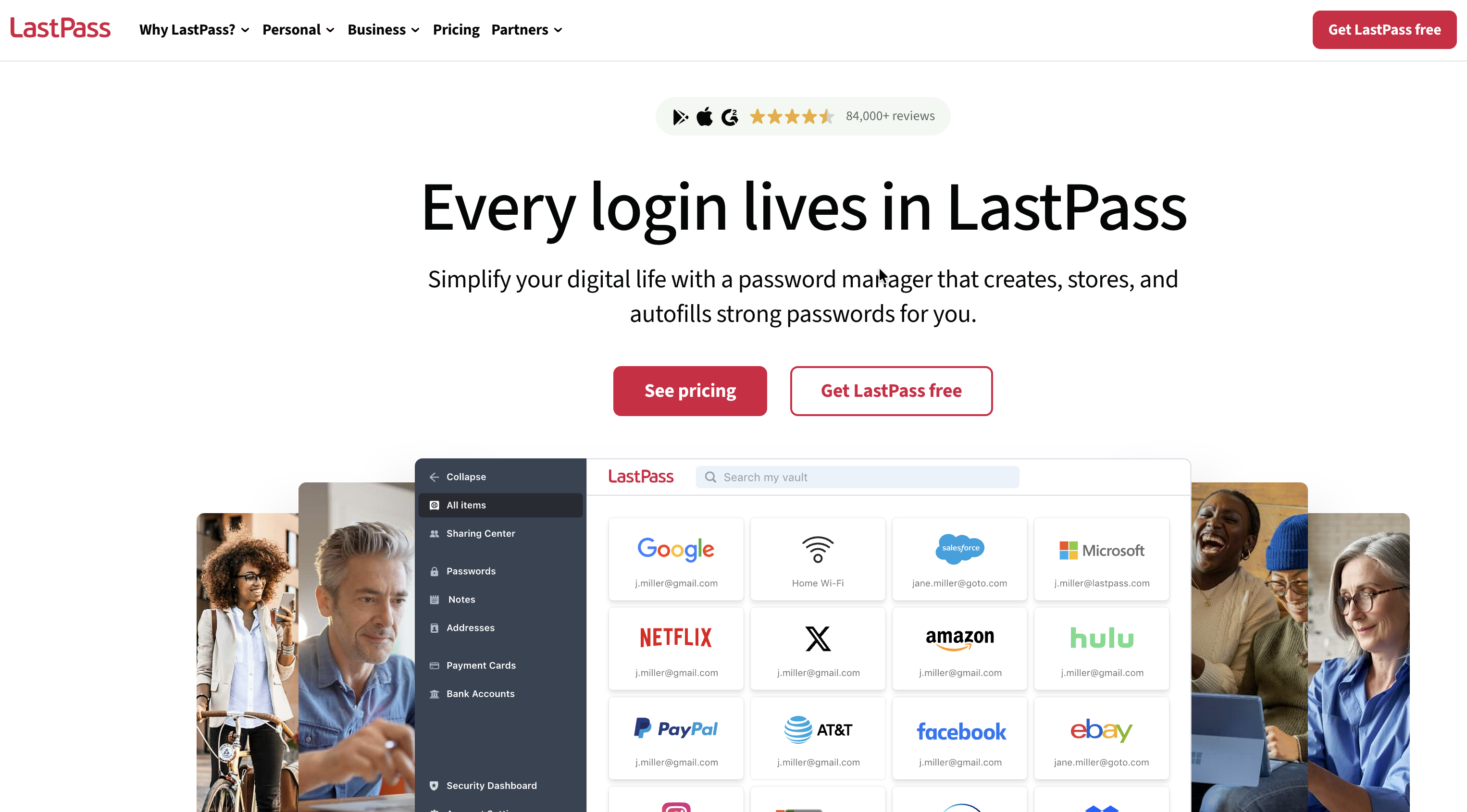 LastPass password manager website